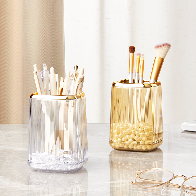 Luxury Skincare And Makeup Brands - กล่องเก็บแปรงแต่งหน้าแบบตั้งโต๊ะ ที่จัดระเบียบเครื่องสำอาง กล่องใส่ปากกาสำหรับสำนักงาน ที่จัดระเบียบแปรงแต่งหน้า ที่ใส่ลิปสติกและของใช้จุกจิกสุดหรู