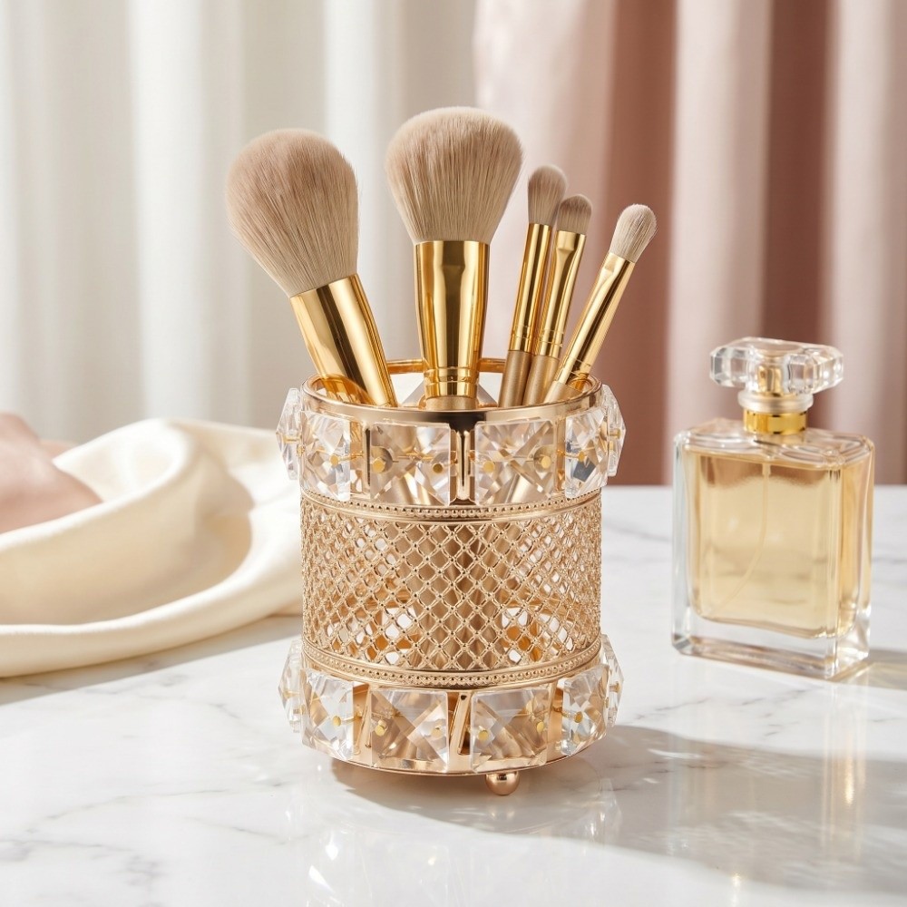ที่ใส่แปรงแต่งหน้าสีทอง กล่องเ - Luxury Skincare And Makeup Brands บทวิจารณ์และราคา